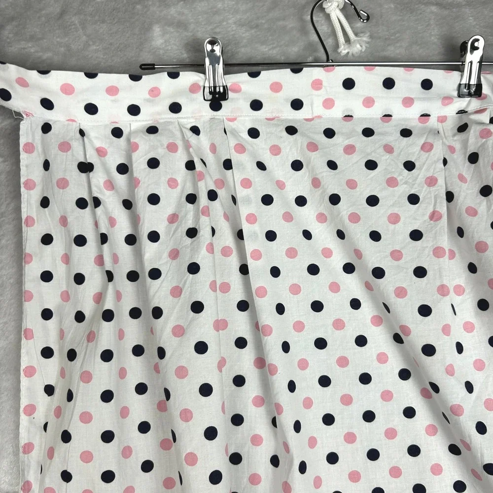 Polka Dot Apron White Pink Black Floral‎ Detail Vintage Style Cute